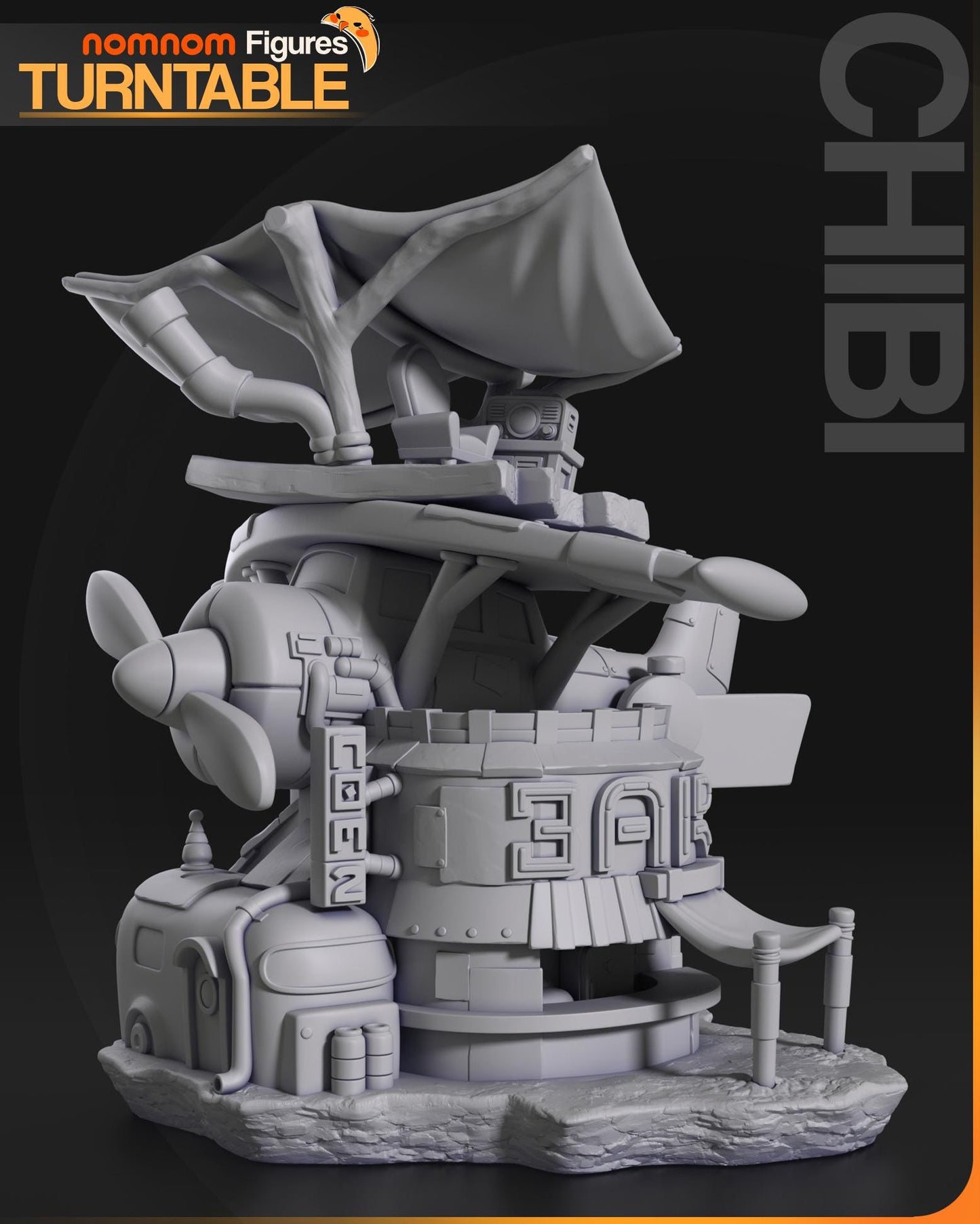 Chibi Flightbar Statue Model Kit by Nom Nom Figures