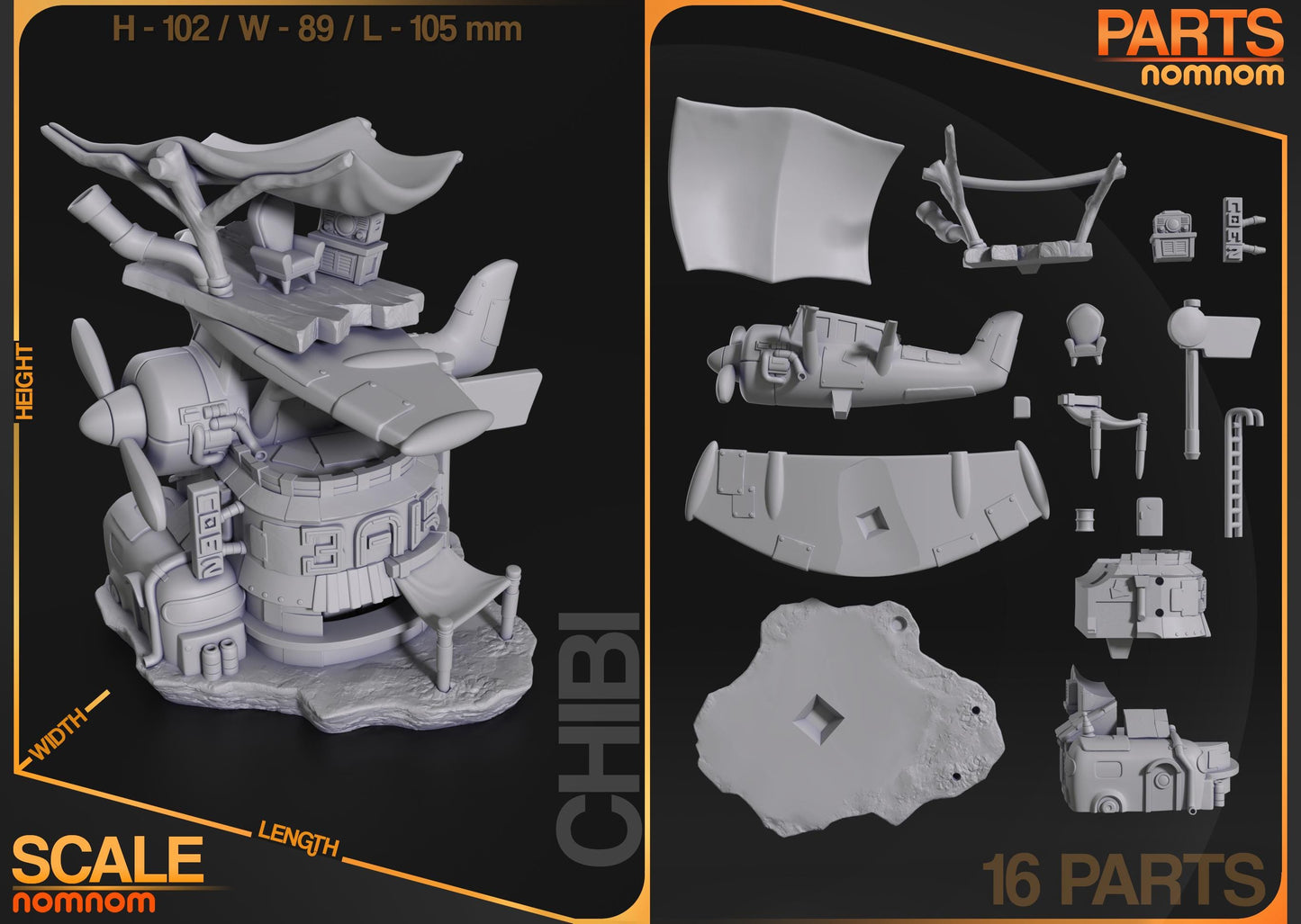 Chibi Flightbar Statue Model Kit by Nom Nom Figures