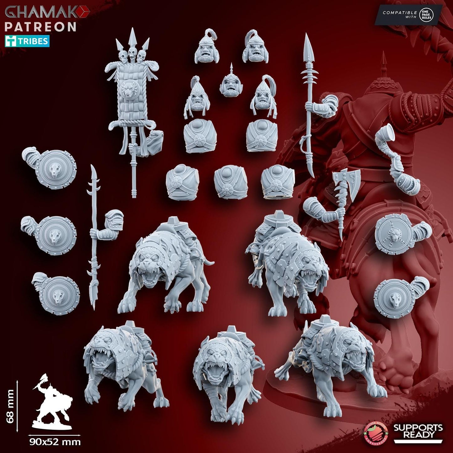 Big Grey orcs Warg riders by Ghamak Miniatures