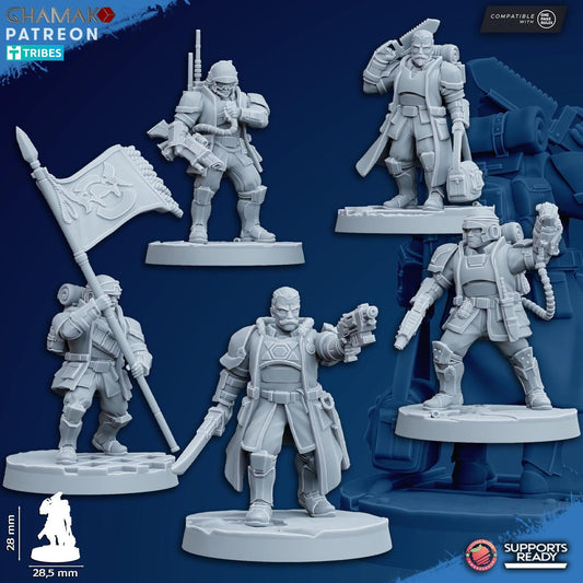 Command Squad (Freedom Guard) by Ghamak Miniatures