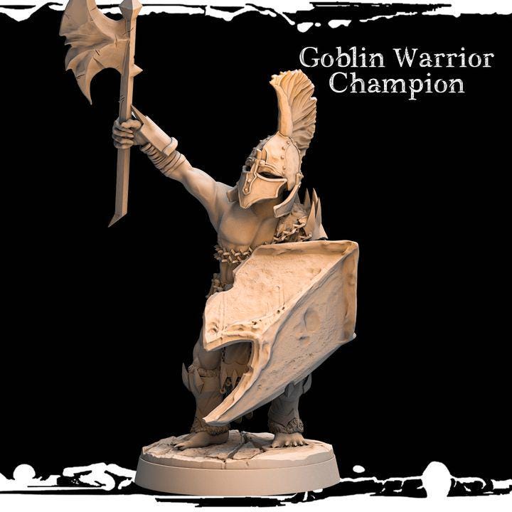 Goblin Warrior Champion - Army of Darkness: Greenskins by Monolith Arts Miniatures